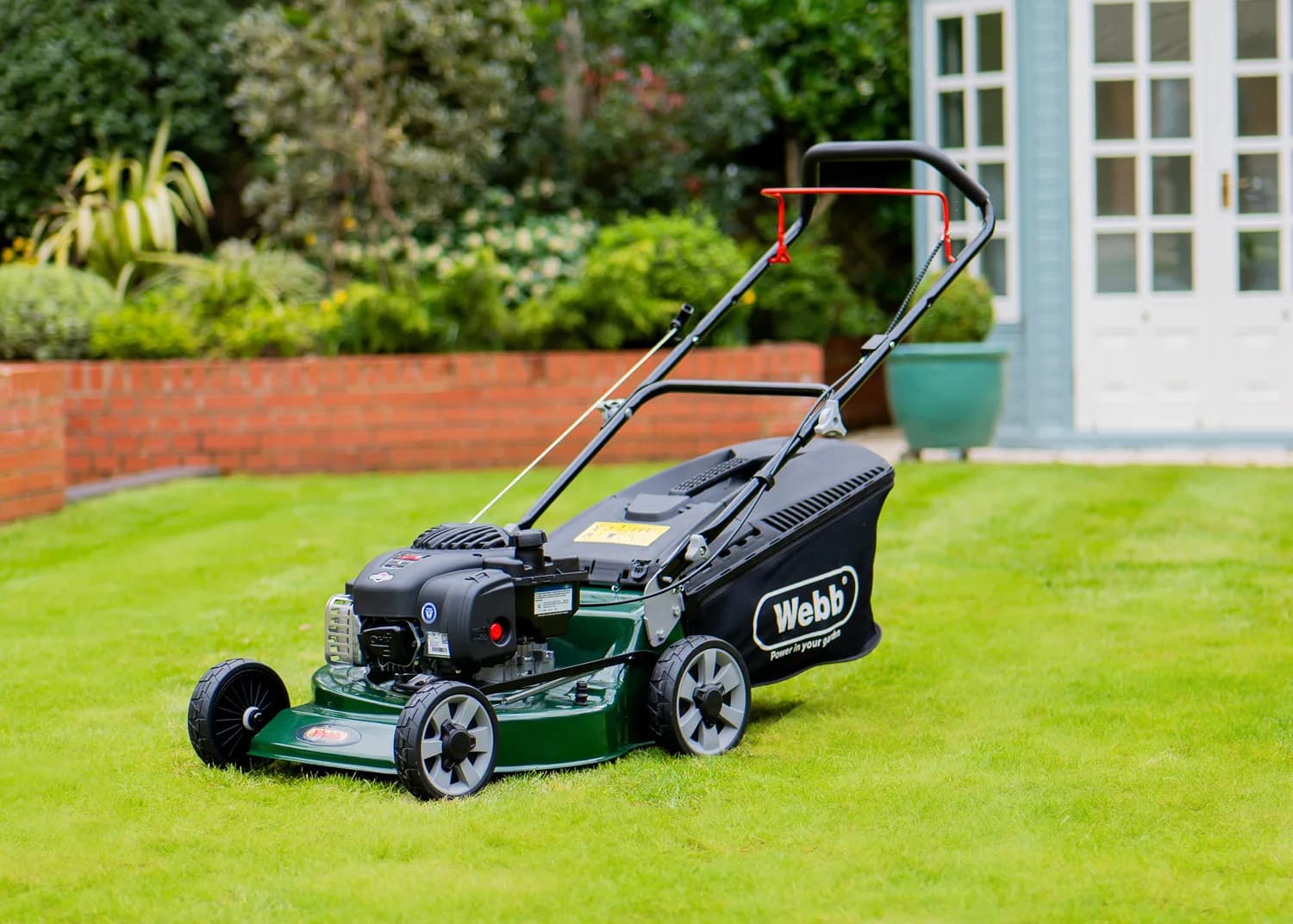 Finished lawn mower ready for pickup